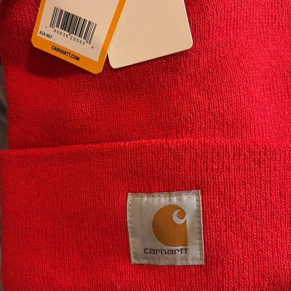 Men’s Carhartt Red Beanie New With Tags - Picture 2 of 4
